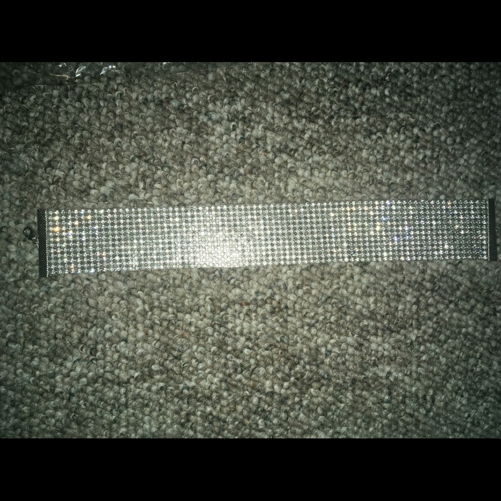 Sliver wide choker necklace